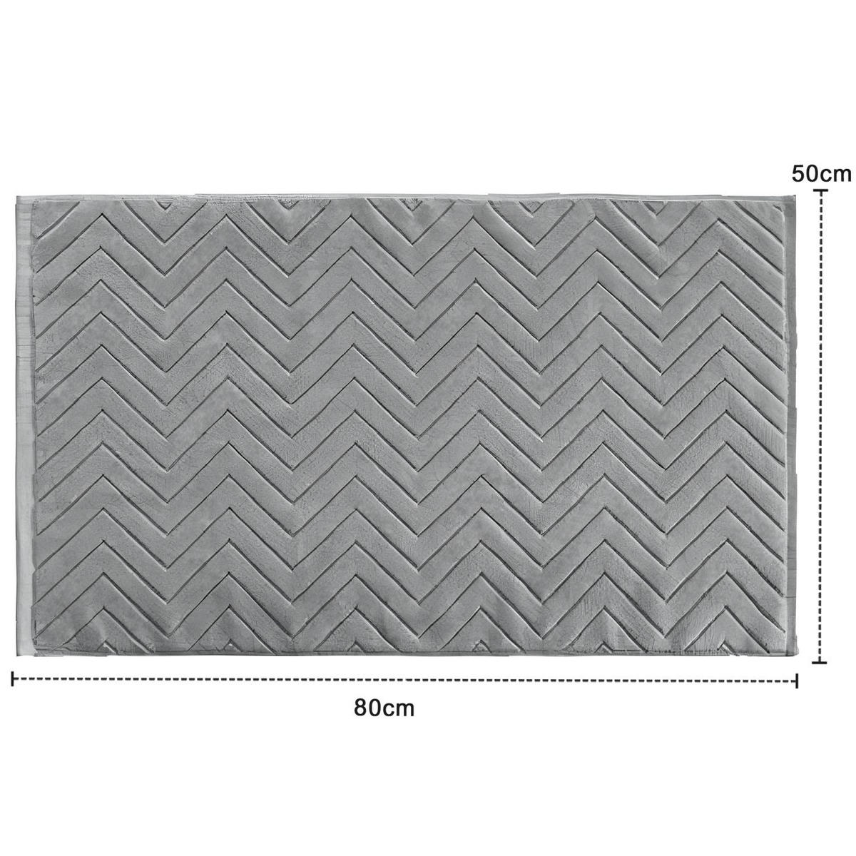 BADEMATTE rutschfest mit Memory-Schaum (Grau) - Grau, Textil (50/80cm) - Intirilife