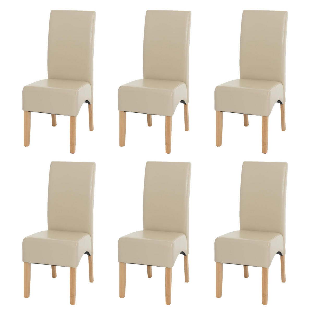 ESSZIMMERSTUHL Beige 6er-Set - Beige, Holz (44/102/54cm) - MCW