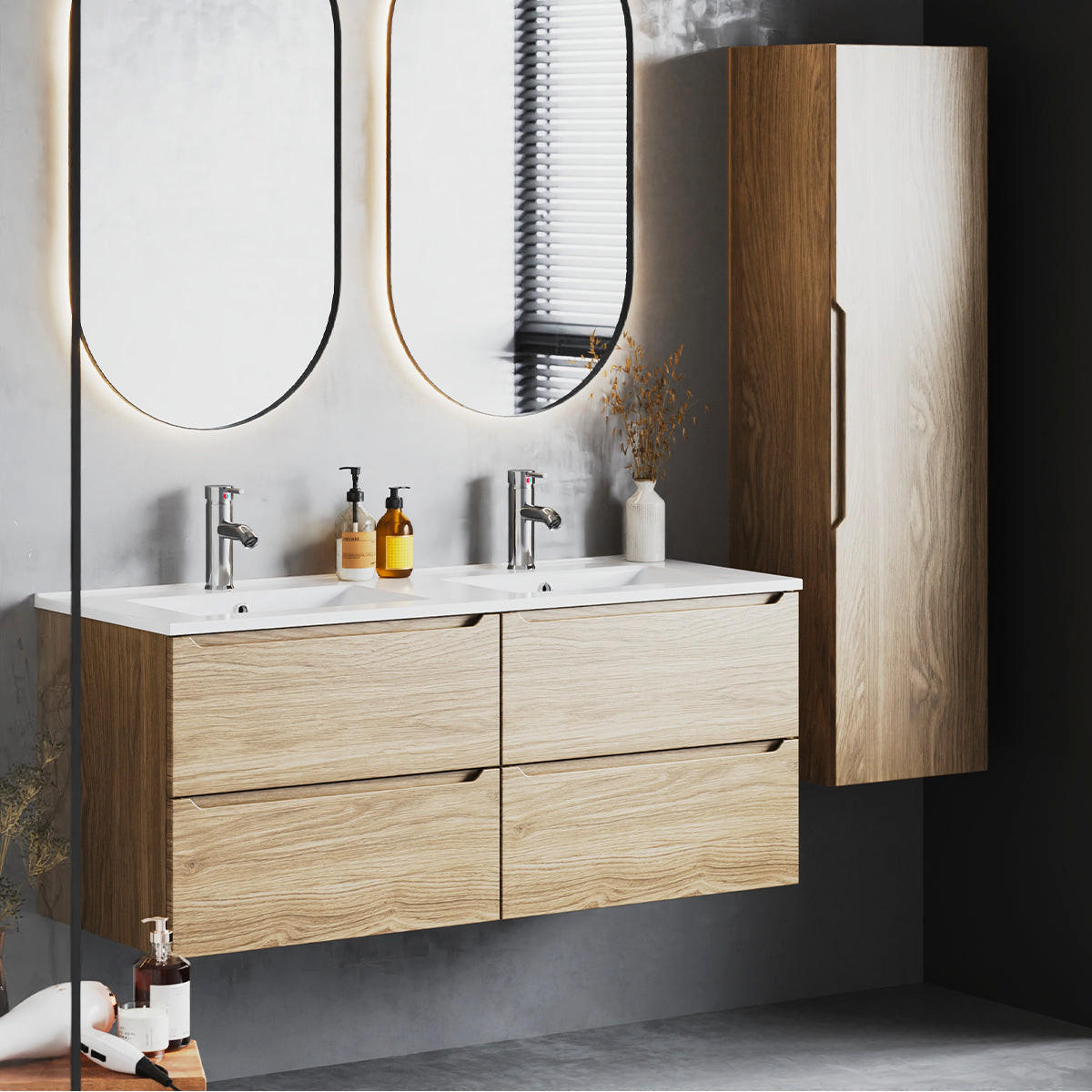 WASCHTISCHUNTERSCHRANK 120cm Viggo Holz - Braun, Holzwerkstoff (120/50/45.8cm) - Petits-meubles
