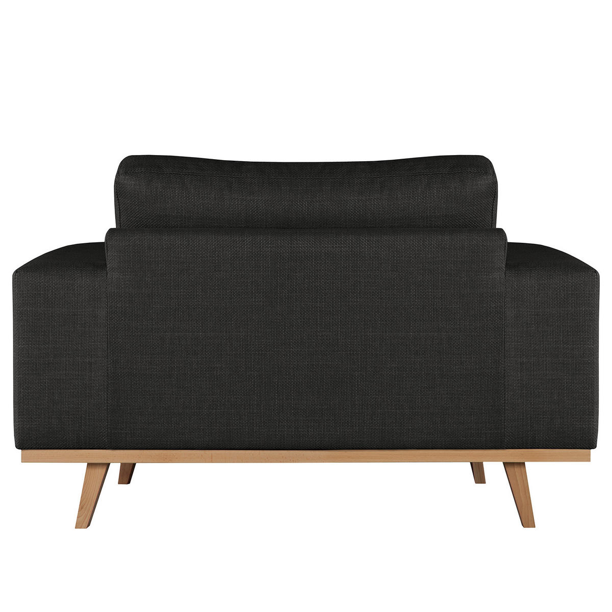 SESSEL - Buchefarben/Schwarz, Buchenholz/Textil (122/81/88cm) - home24