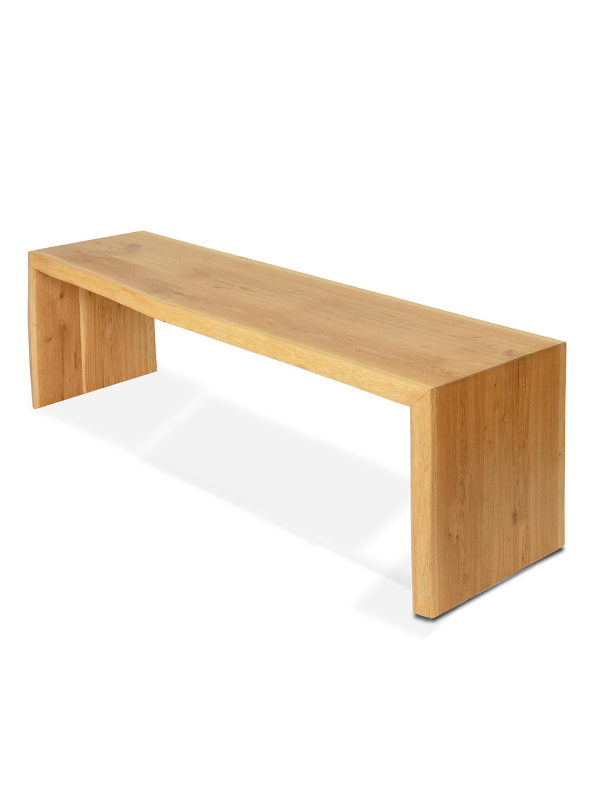 MASSIVHOLZBANK aus Eiche mit Baumkante XL - Eichefarben, Holz (140/45/40cm) - holz4home