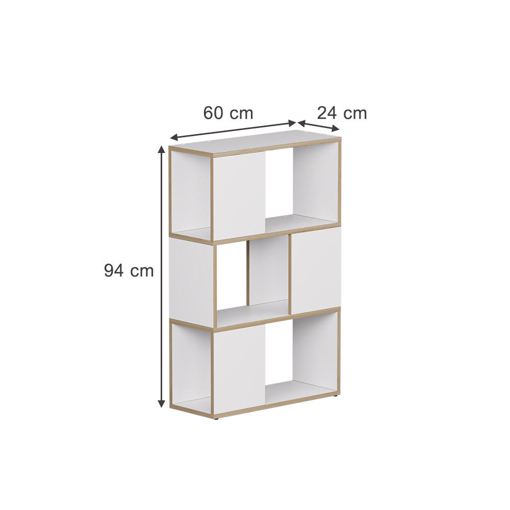 RAUMTEILER Eneos Weiß/Eiche 60 x 94 cm - Eichefarben/Weiß, Holzwerkstoff (60/94/24cm) - Vicco