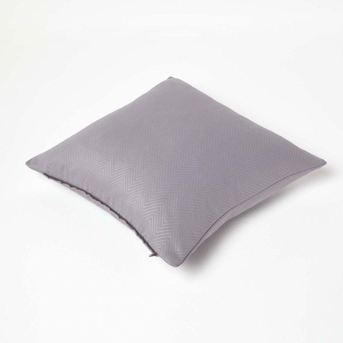 KISSENHÜLLE Fischgrät-Muster 45/45 cm - Grau, Textil (45/45cm) - Homescapes