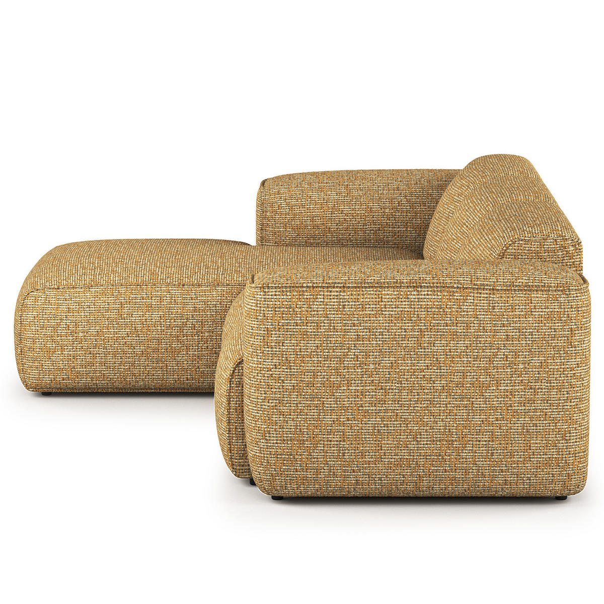 3-SITZER ECKSOFA mit Longchair - Schwarz/Honig, Kunststoff/Textil (251/173cm) - home24