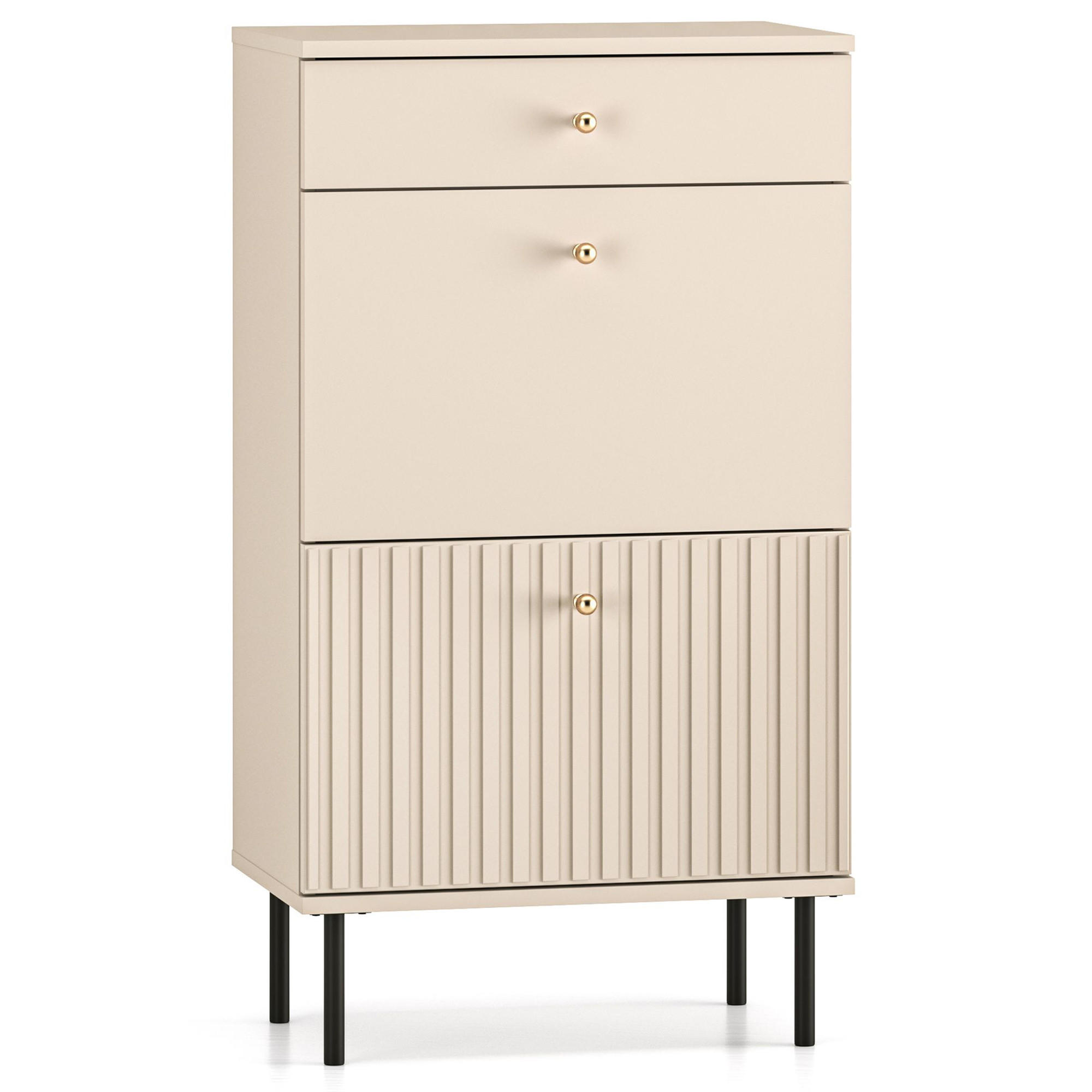 Konsimo® Schuhkommode Creme 55x98x34 cm