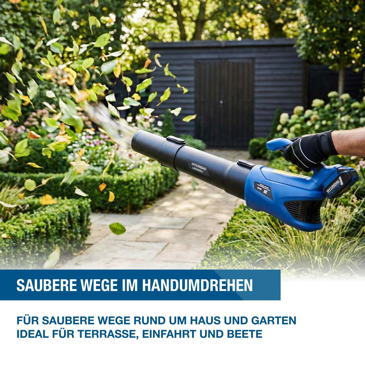 AKKU-LAUBBLÄSER LB2040LI (20V, 40 m/s, 8.500 l/min, ohne Akku und Ladegerät) - Blau, Kunststoff (15/27/81.5cm) - HYUNDAI