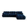 MODULARES-SOFA Bellis aus Samt königsblau 4 Sitzplätze - Blau, Textil (188/63/282cm) - Micadoni