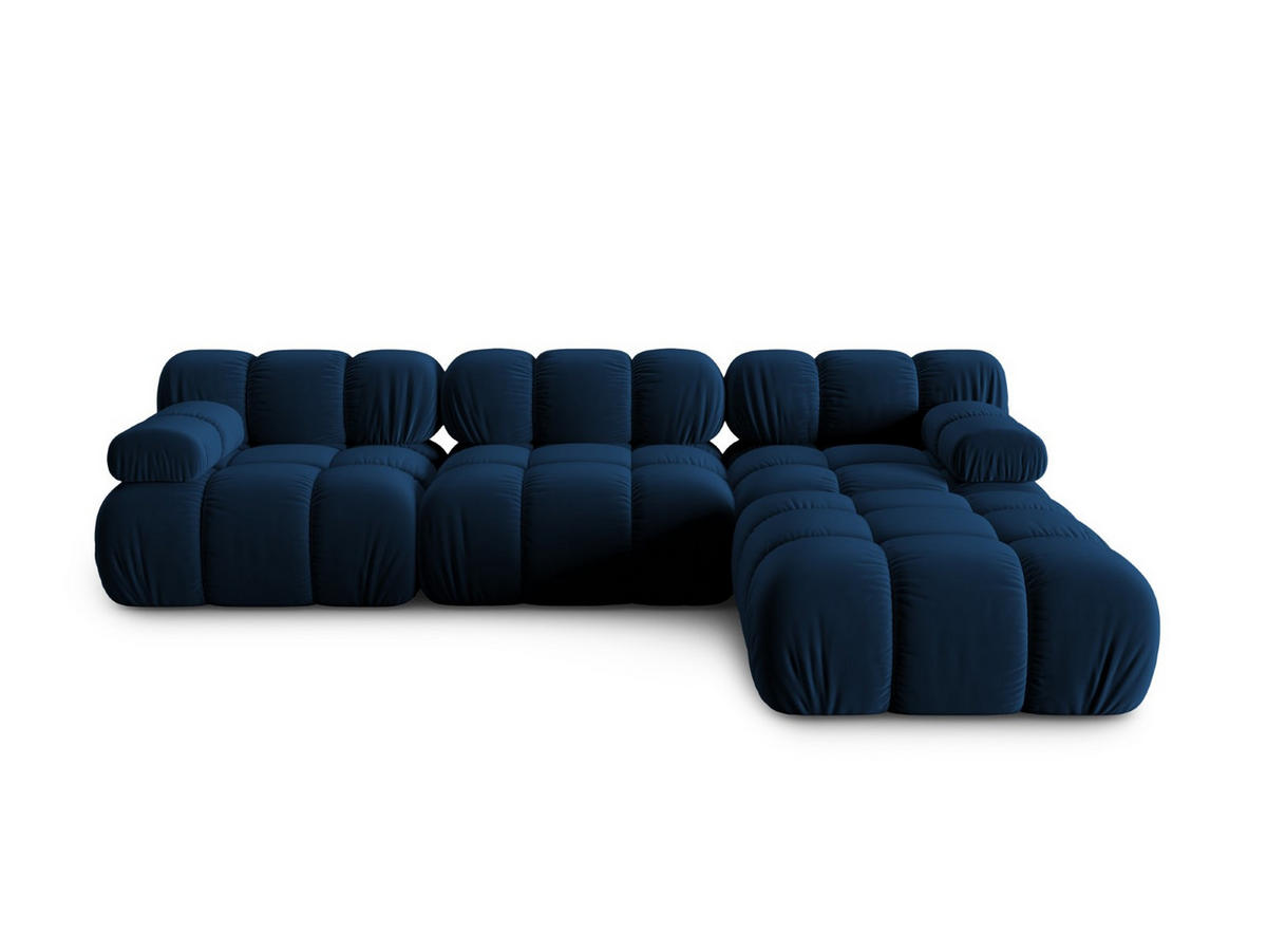 MODULARES-SOFA Bellis aus Samt königsblau 4 Sitzplätze - Blau, Textil (188/63/282cm) - Micadoni