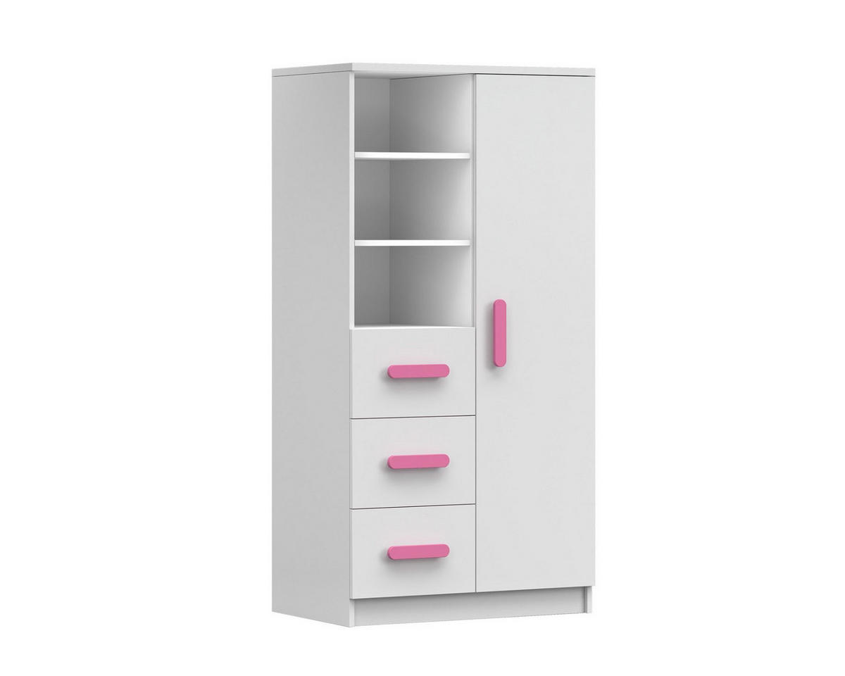KINDERREGAL INGE 05 80/159/40 cm Weiß/Rosa - Weiß/Rosa, Holzwerkstoff (80/159/40cm) - Deine Möbel 24
