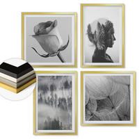 WANDBILDER 4er Set - 50x50 cm & 40x60 cm Goldrahmen - Waldnebelporträt einer Frau - Goldfarben, Kunststoff (50/50cm) - ArtPrintCave