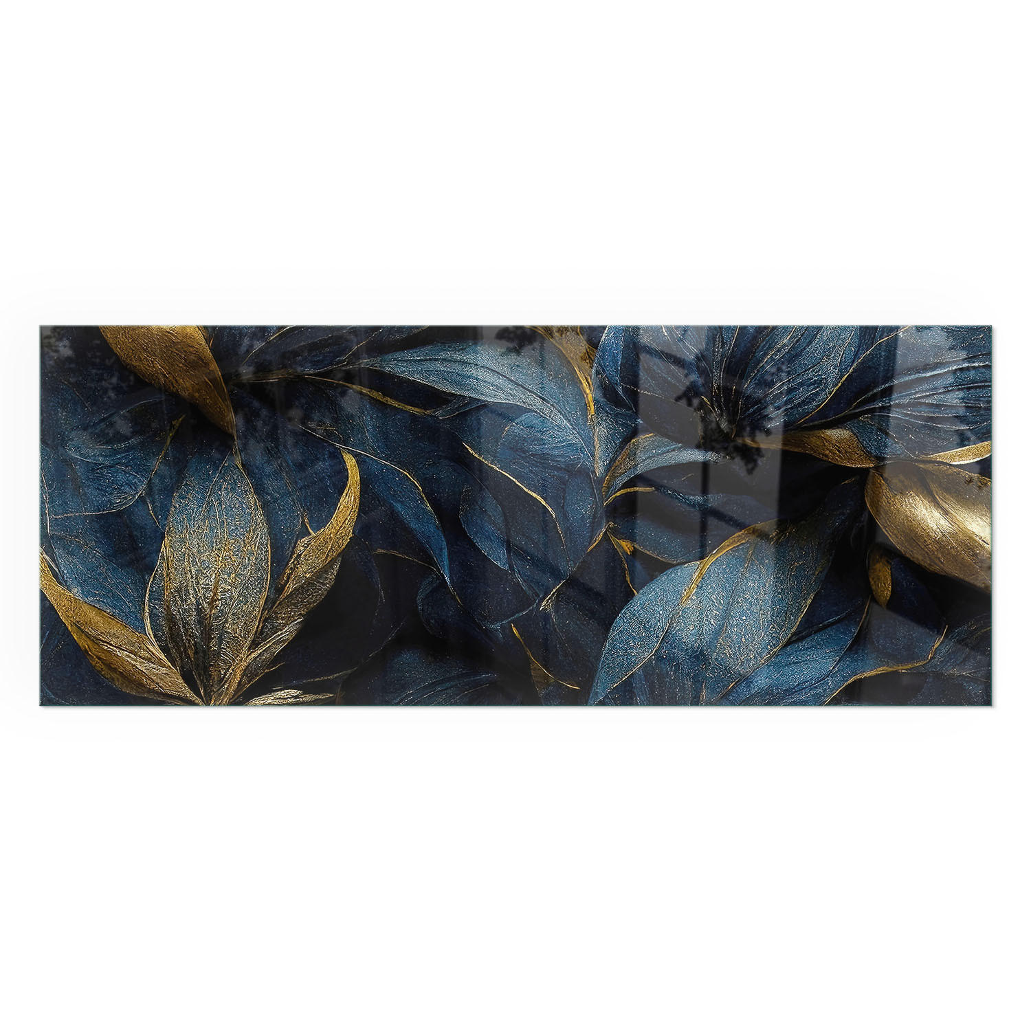 GLASPLATTE für Kamin 125x50 cm - Dunkelblau, Glas (125/50/0.4cm) - TULUP