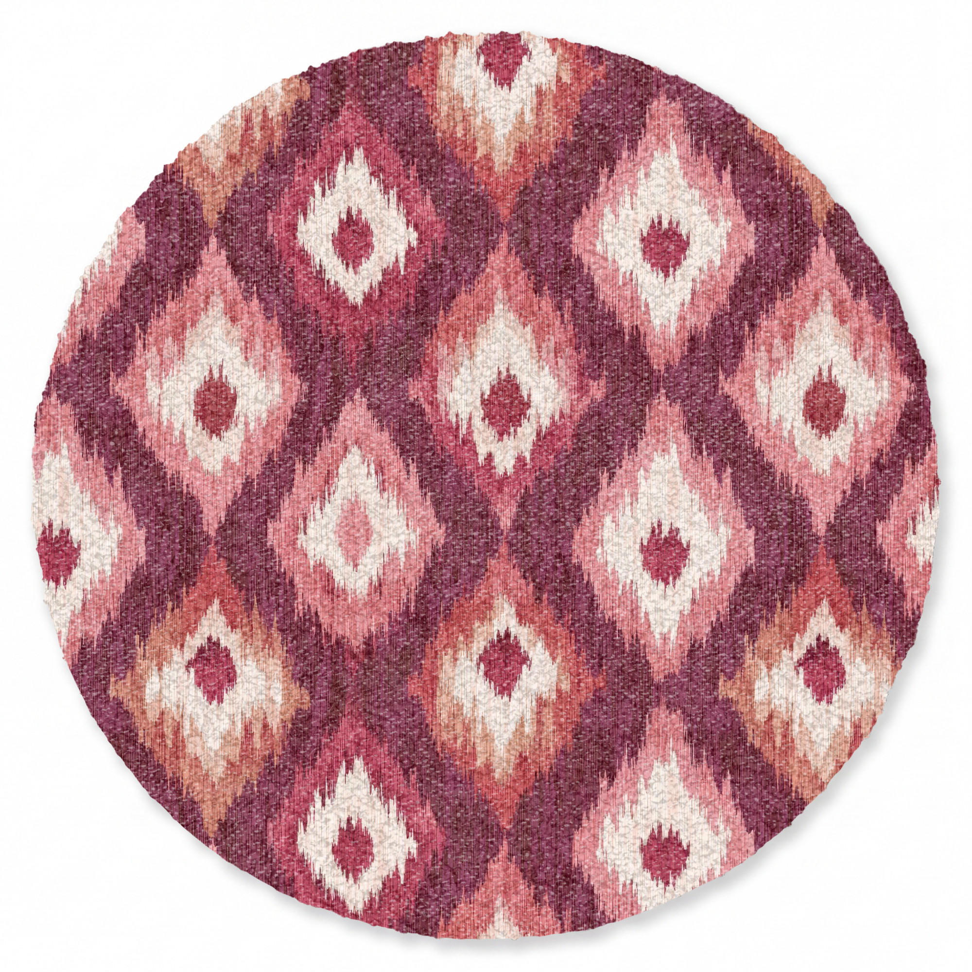FUSSMATTE Diamantformen - Rosa - Muster - Textur Flurteppich 90x90 cm - Beere, Kunststoff/Textil (90/0.4cm) - MuchoWow