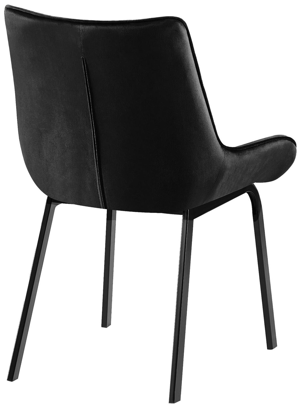 STUHL Samt schwarz - Schwarz, Textil/Metall (58/84/57cm) - CLP