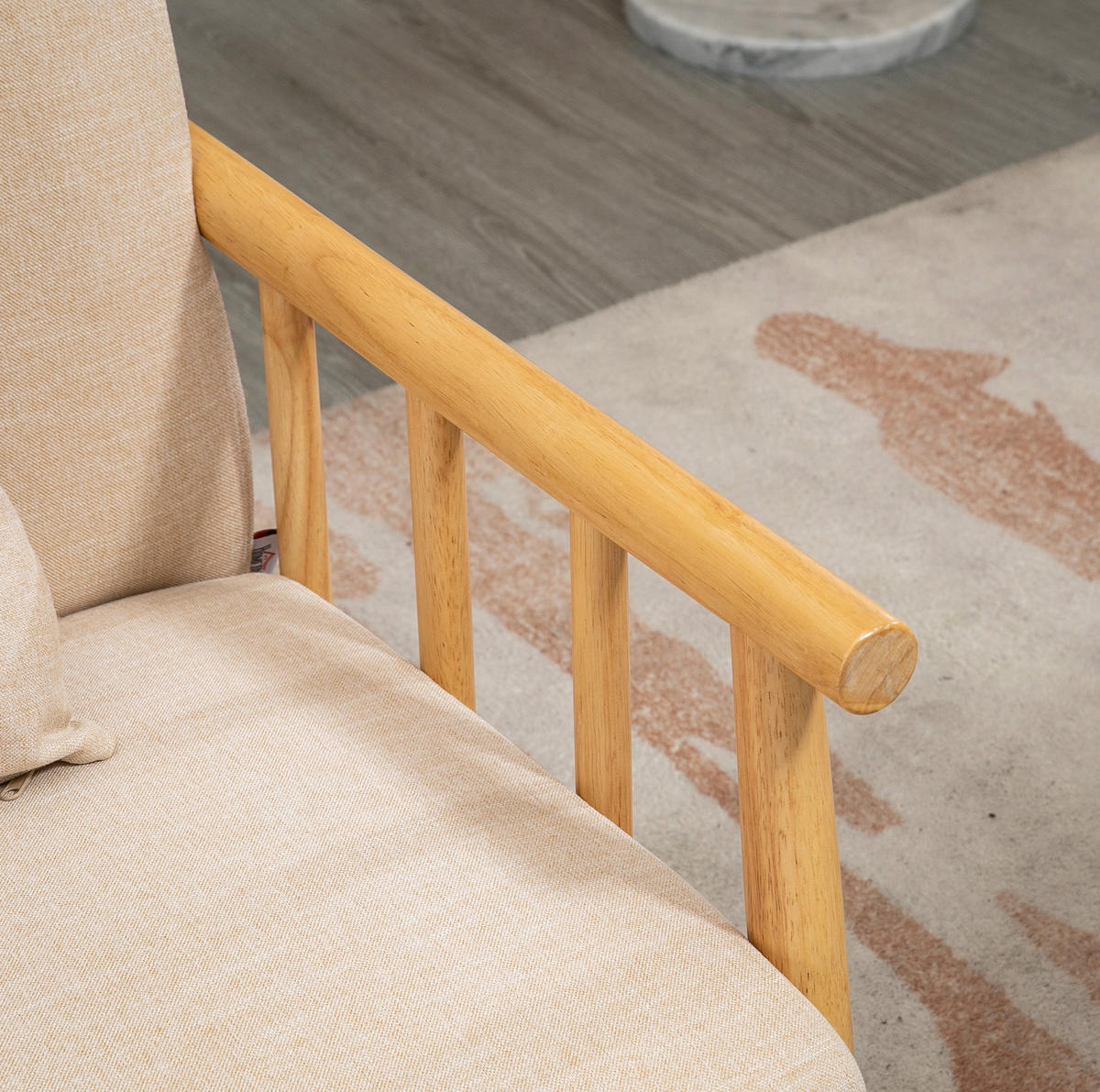 2-SITZER Sofa Stoffbezug Leinenoptik, Massivholzrahmen 123/69/74 cm Beige - Beige, Textil (69/74/123cm) - Redom