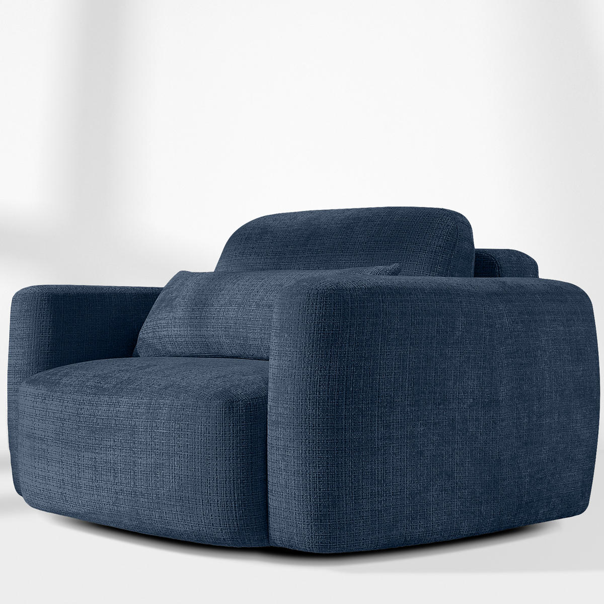 SESSEL ELOSA - Dunkelblau, Holz/Textil (145/85/115cm) - KONSIMO®