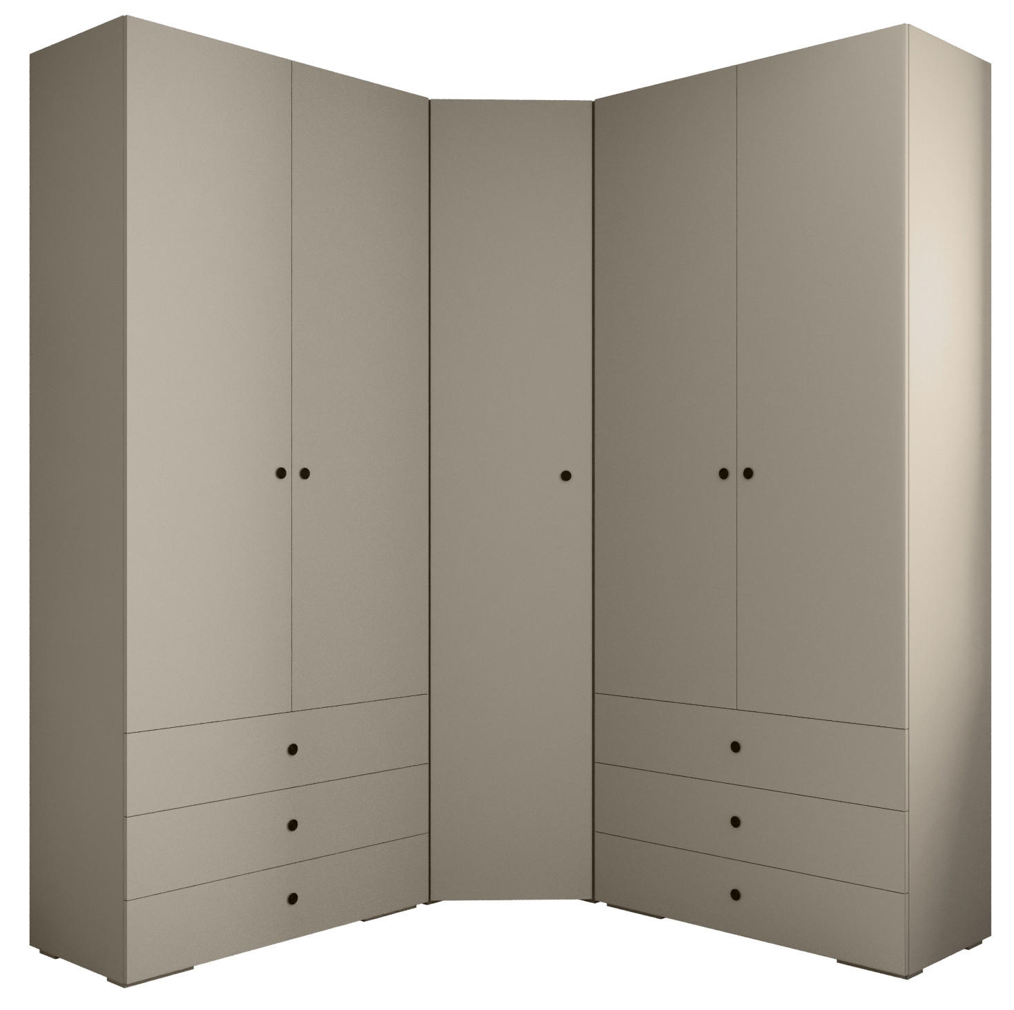 GARDEROBEN-SET 236,7/181,7/47 - Kaschmir/Schwarz, Holz/Kunststoff (181.7/236.7/47cm) - Abiks Möbel
