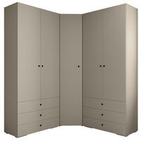 GARDEROBEN-SET 236,7/181,7/47 - Kaschmir/Schwarz, Holz/Kunststoff (181.7/236.7/47cm) - Abiks Möbel