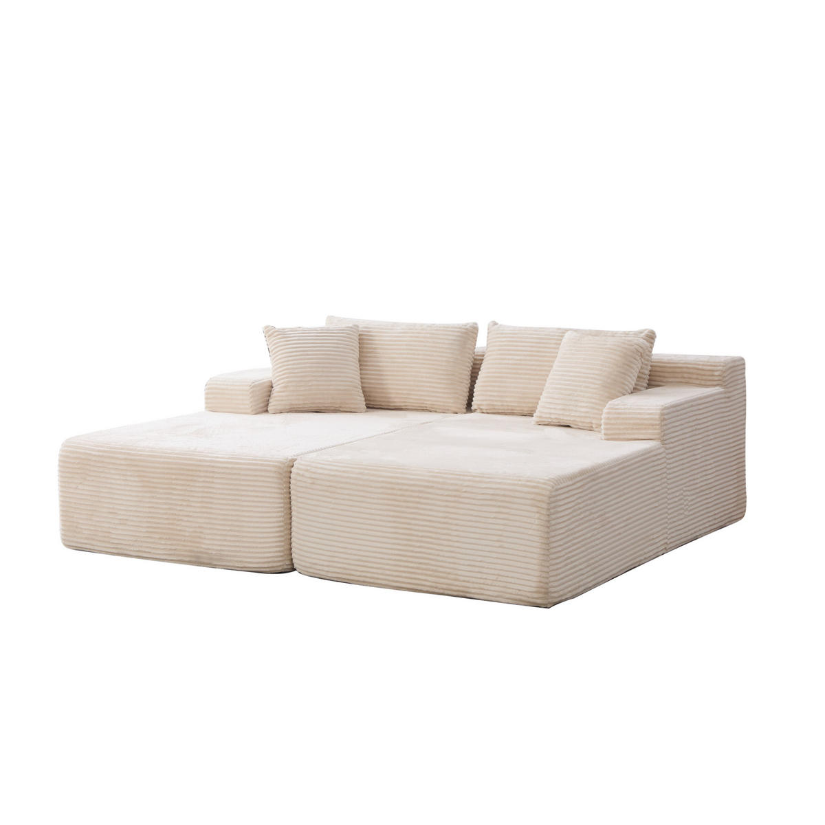 SOFAELEMENT 200/174/74.5 cm Elfenbein mit 30D hochelastischem Schaumstoff und rutschfestem Boden - Ecru, Textil (174/74.5/200cm) - Oxeza