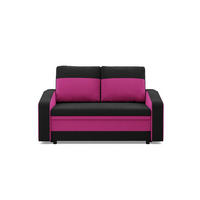 SOFA 2-SITZER MIT SCHLAFFUNKTION ORION, Schwarz + Rosa - Pink/Schwarz, Textil (148/90/87cm)