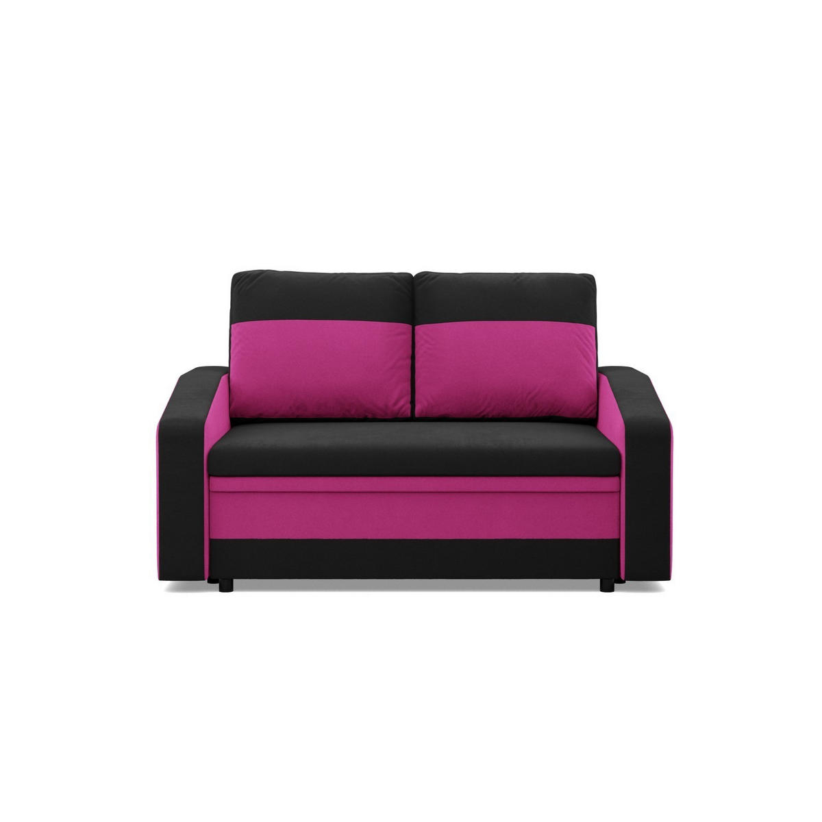 SOFA 2-SITZER MIT SCHLAFFUNKTION ORION, Schwarz + Rosa - Pink/Schwarz, Textil (148/90/87cm)