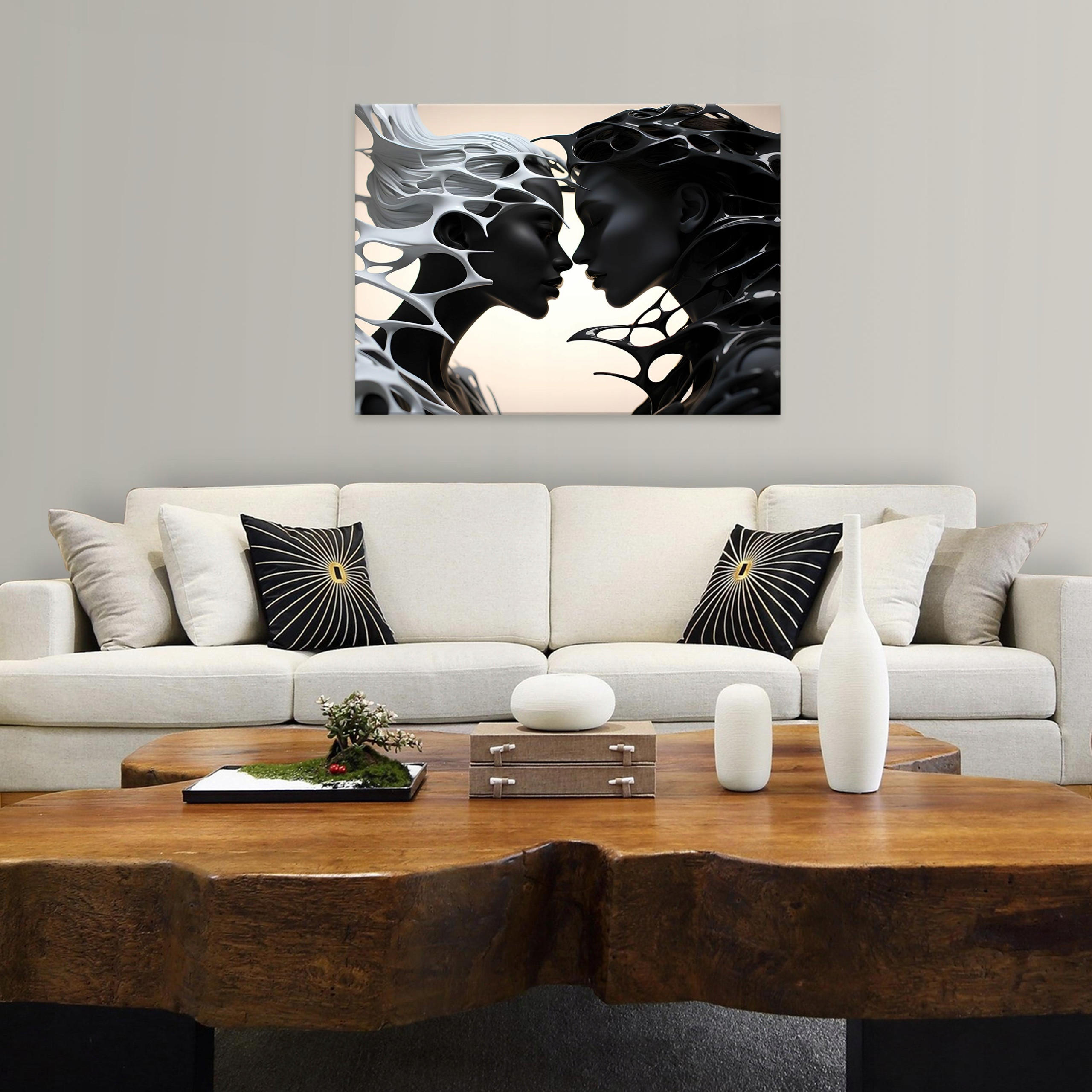 BILDER Abstrakt Frau 100x70 - Multicolor, Holzwerkstoff (100/70cm) - Wallarena