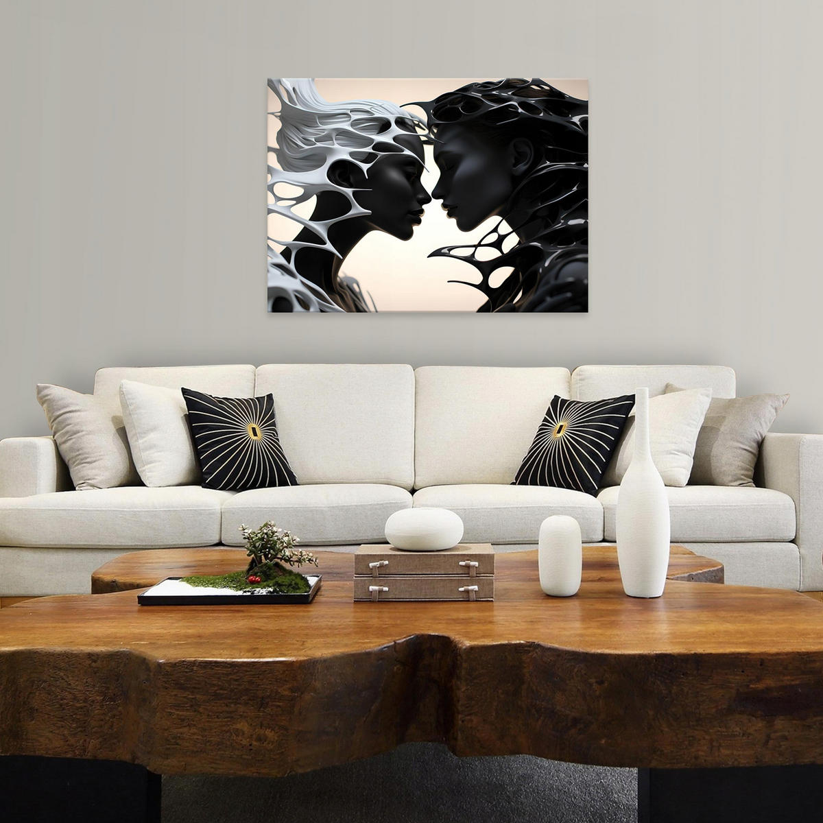 BILDER Abstrakt Frau 100x70 - Multicolor, Holzwerkstoff (100/70cm) - Wallarena