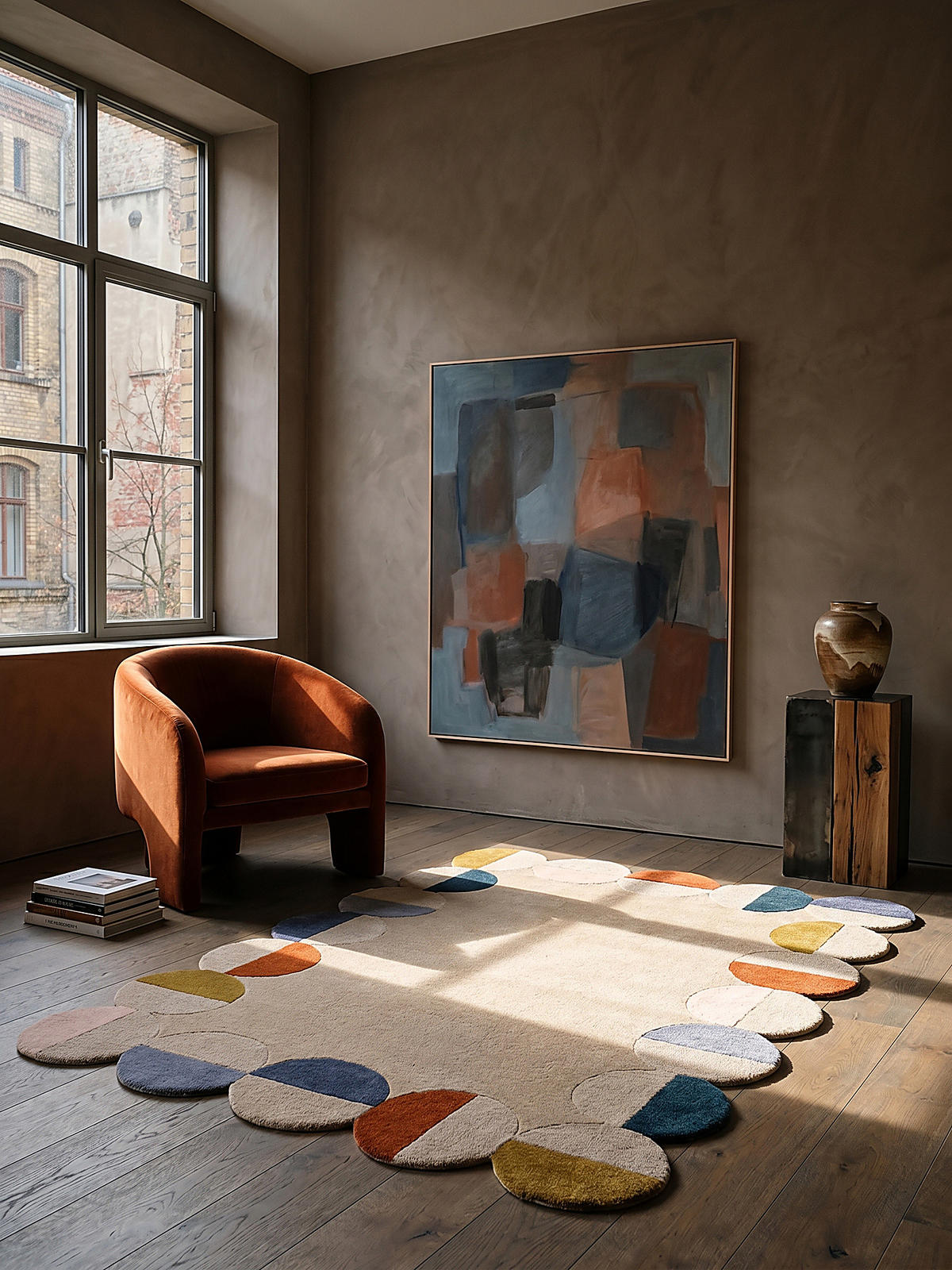TEPPICH aus Wolle HALLEIN in Rost, geometrisch, 200 x 290 cm - Multicolor, Textil (200/290cm) - KADIMA DESIGN
