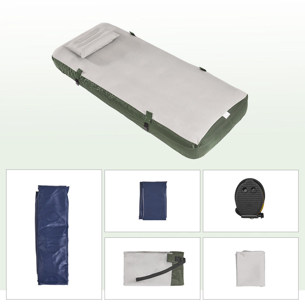 CAMPINGBETT mit Zelt und aufblasbarer Matratze OGS32-II - Ahornfarben, Fell (193/86cm) - SoBuy