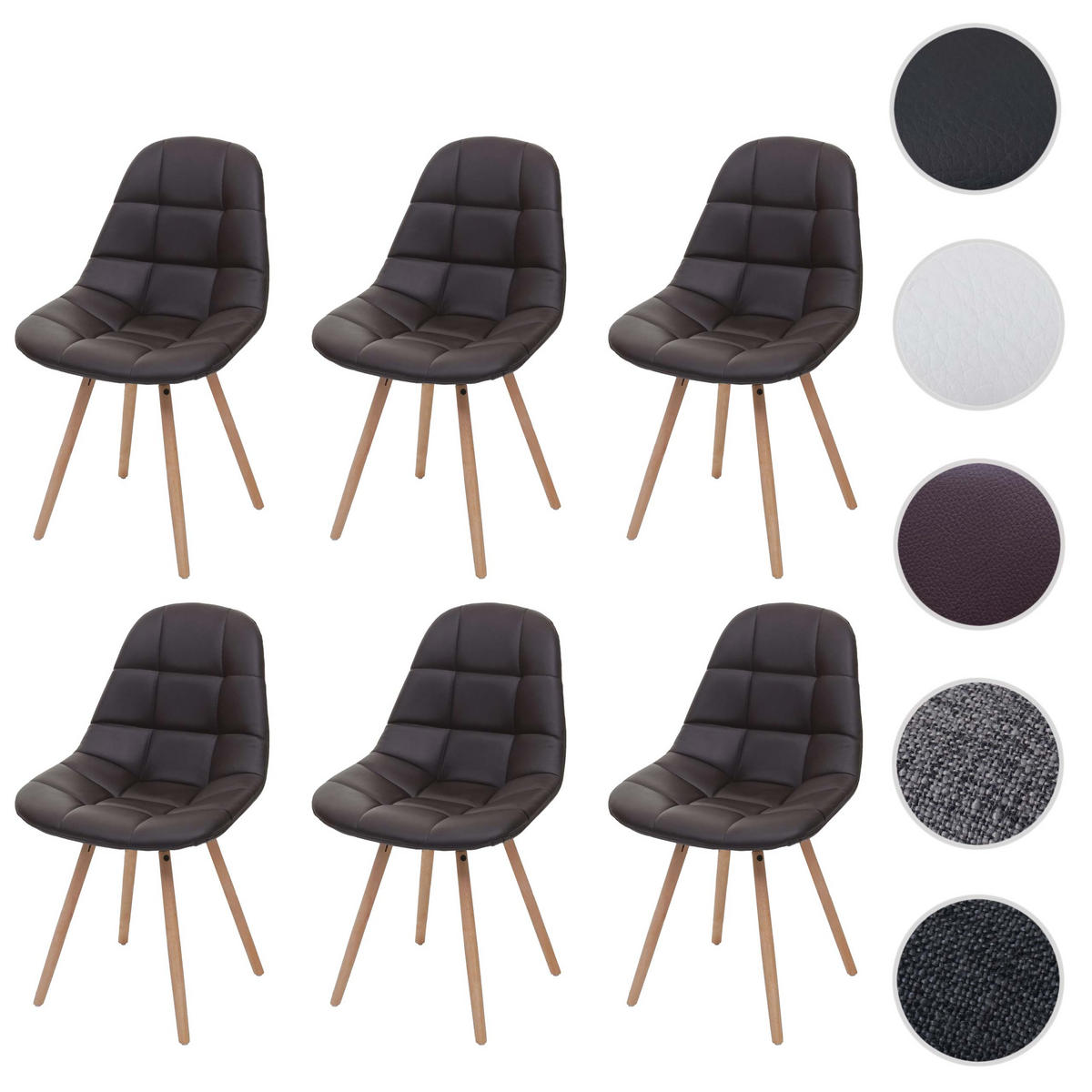 ESSZIMMERSTUHL I Braun 6er-Set - Braun, Textil (47/82/53cm) - MCW