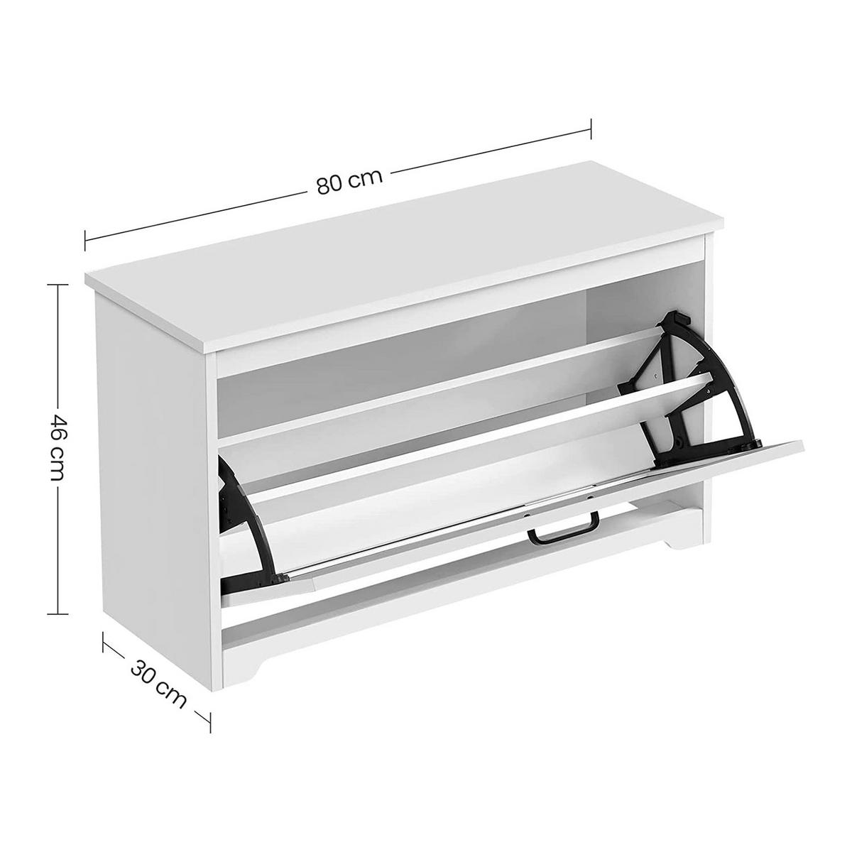 SCHUHSCHRANK - Weiß, Holzwerkstoff (30/46/80cm) - Hansiro