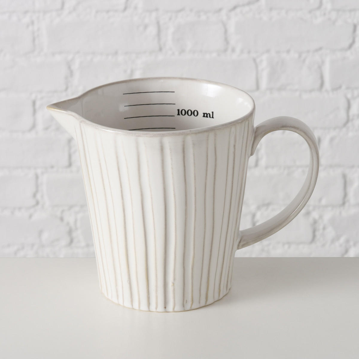 KERAMIKMESSBECHER Evyna 1400 ml - Weiß, Keramik (1.4L) - Boltze Home