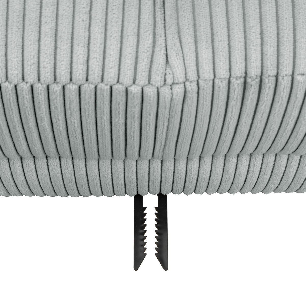 FUNKTIONSSOFA mit Hocker Kattie Cordstoff silber - Silberfarben, Kunststoff (144/230cm) - 58aufmkessel