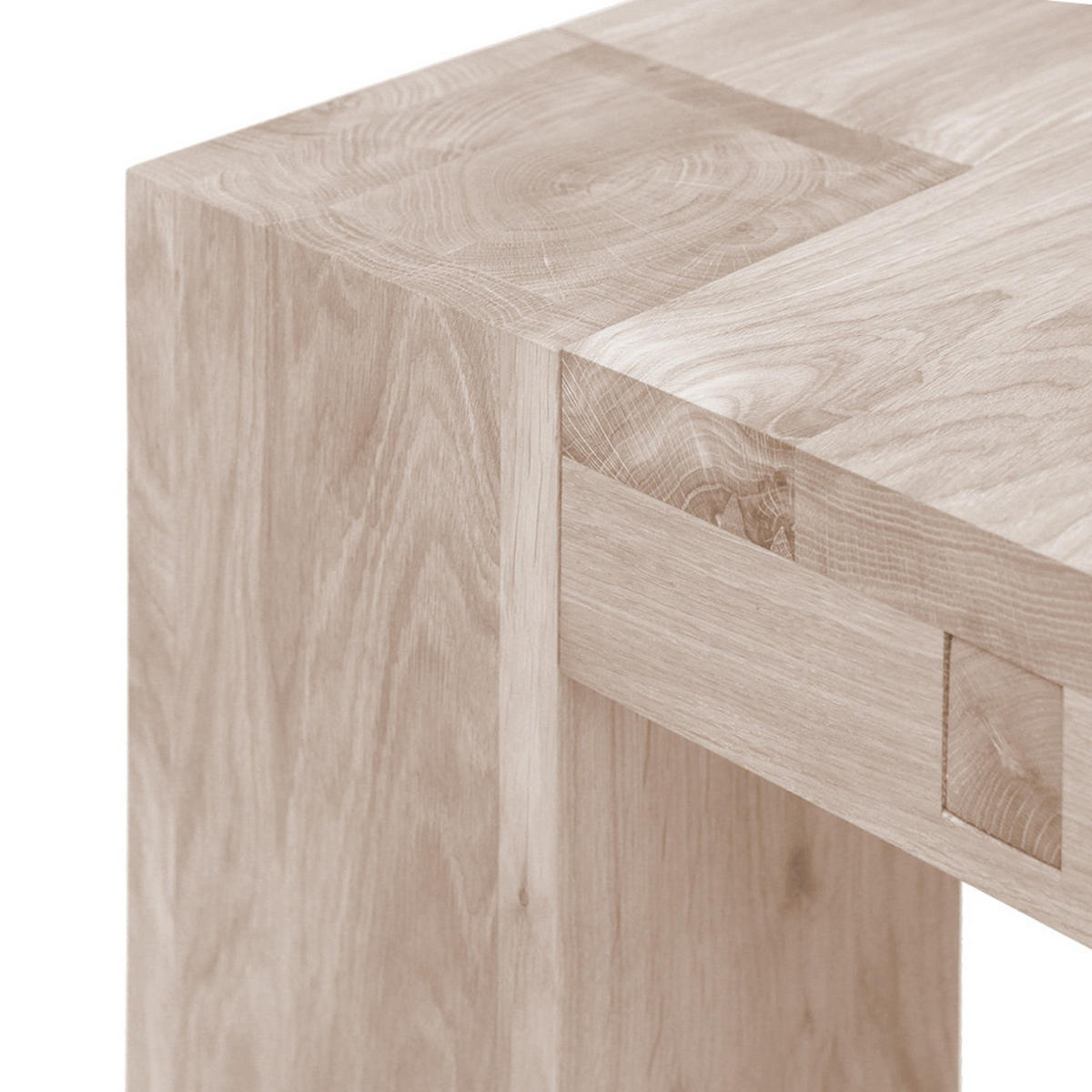 ESSTISCH - Eiche massiv - Eichefarben, Holz (110/260/75cm) - home24