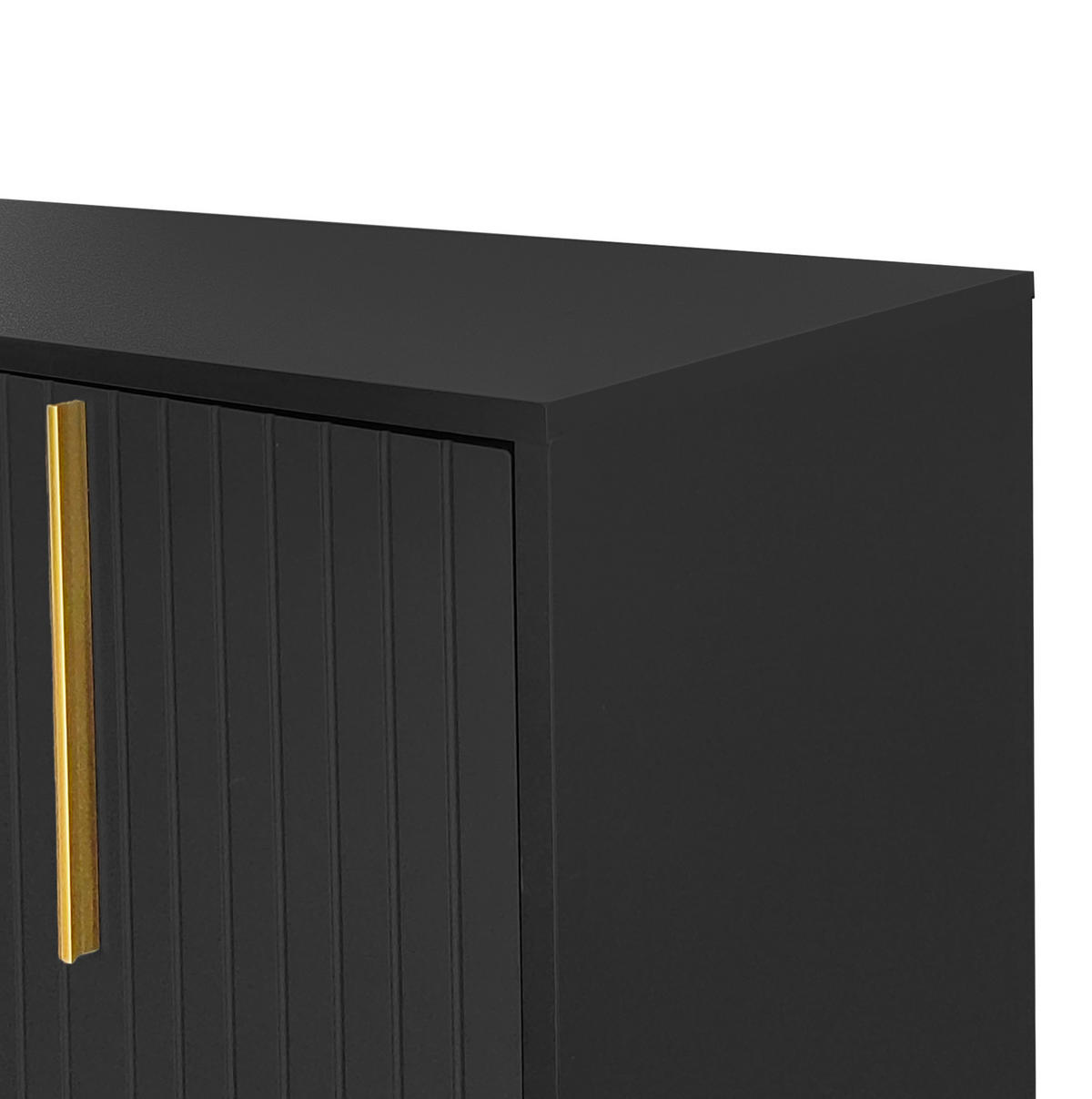 SIDEBOARD 44.6/52.5 cm Schwarz aus MDF und Spanplatte mit verstellbaren Regalböden - Schwarz, Holzwerkstoff (40/80.5/138cm) - OKMYHOME