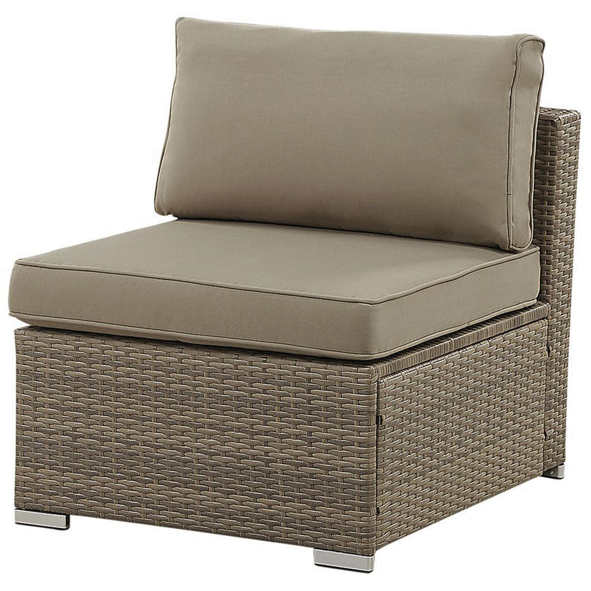 LOUNGE SET 6-Sitzer modular Braun Auflagen braun Belvedere - Braun, Kunststoff - Beliani