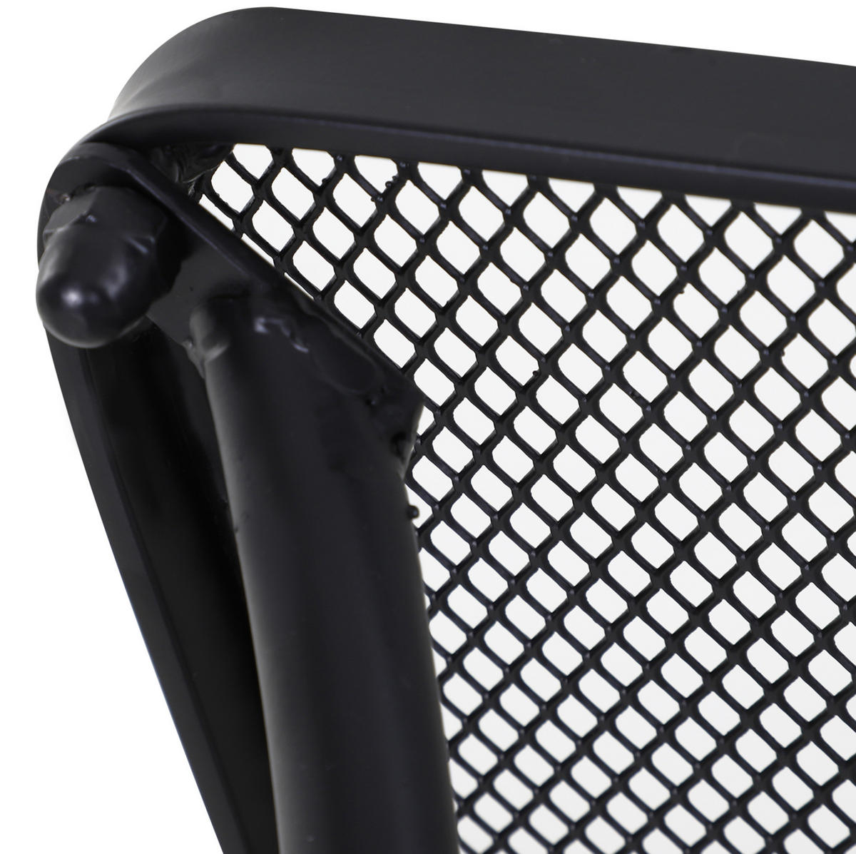 BEISTELLTISCH 45/50/45 cm Schwarz aus Metall mit Mesh-Tischplatte - Weiß, Metall (45/45/50cm) - OKMYHOME