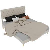 POLSTERBETT 160/200 cm in Beige Samt mit Stauraum unter dem Bett - Beige, Holzwerkstoff/Textil (160/200cm) - WISHDOR