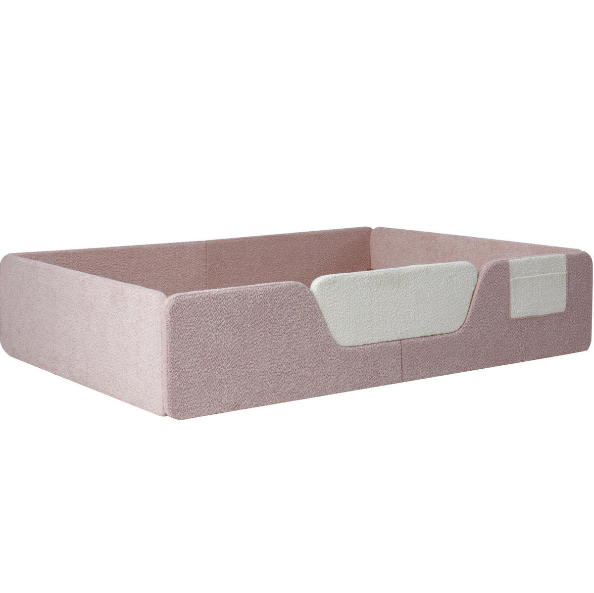 POLSTERBETT mit abnehmbaren Seitengittern 140x190 cm Samt Rosa - Pink, Metall (90/190cm) - Beauniv
