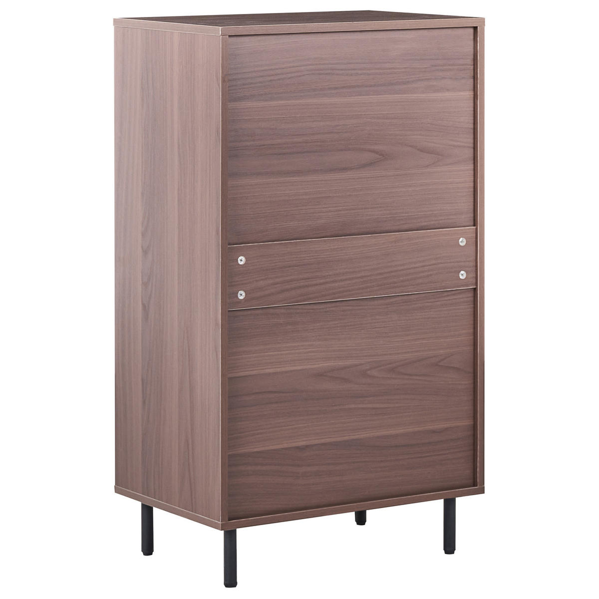 KOMODA s 4 zásuvkami Tmavě hnědá Nikea - tmavě hnědá, kompozitní dřevo (60/104/40cm) - Beliani