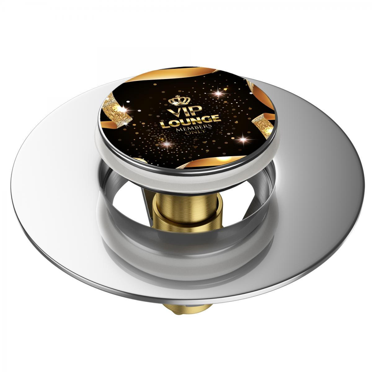 WASCHBECKENSTÖPSEL Pop-Up VIP-Lounge - Schwarz, Metall (6/4/5cm) - Sanilo