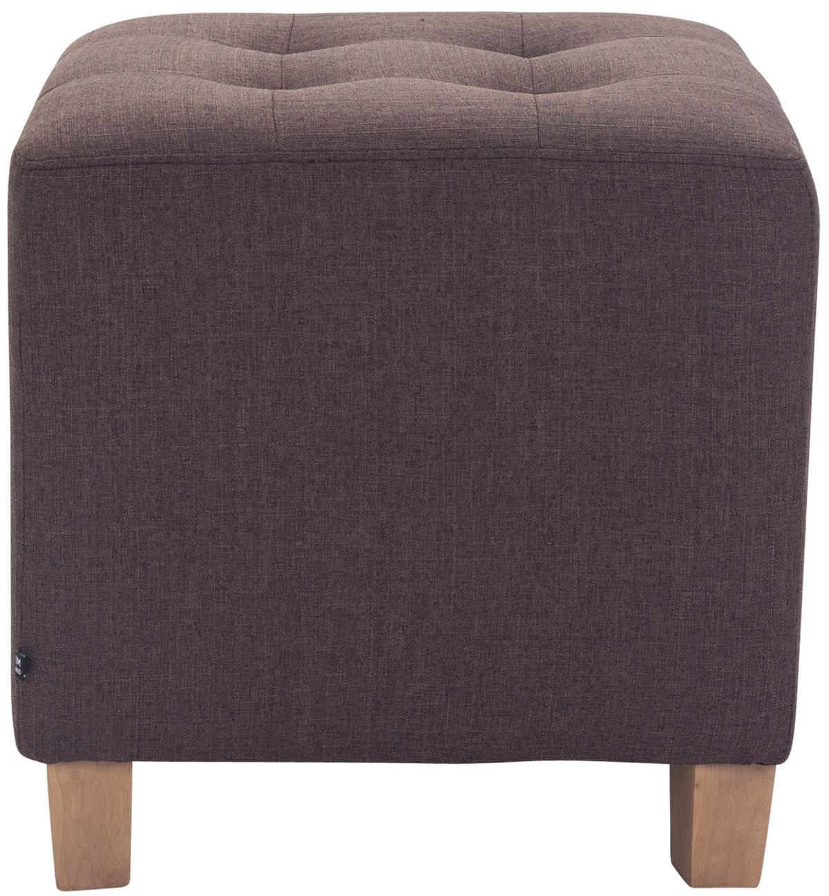 SITZWÜRFEL eckig 45/45/46 cm Stoff braun - Naturfarben/Braun, Holz/Textil (45/46/45cm) - CLP