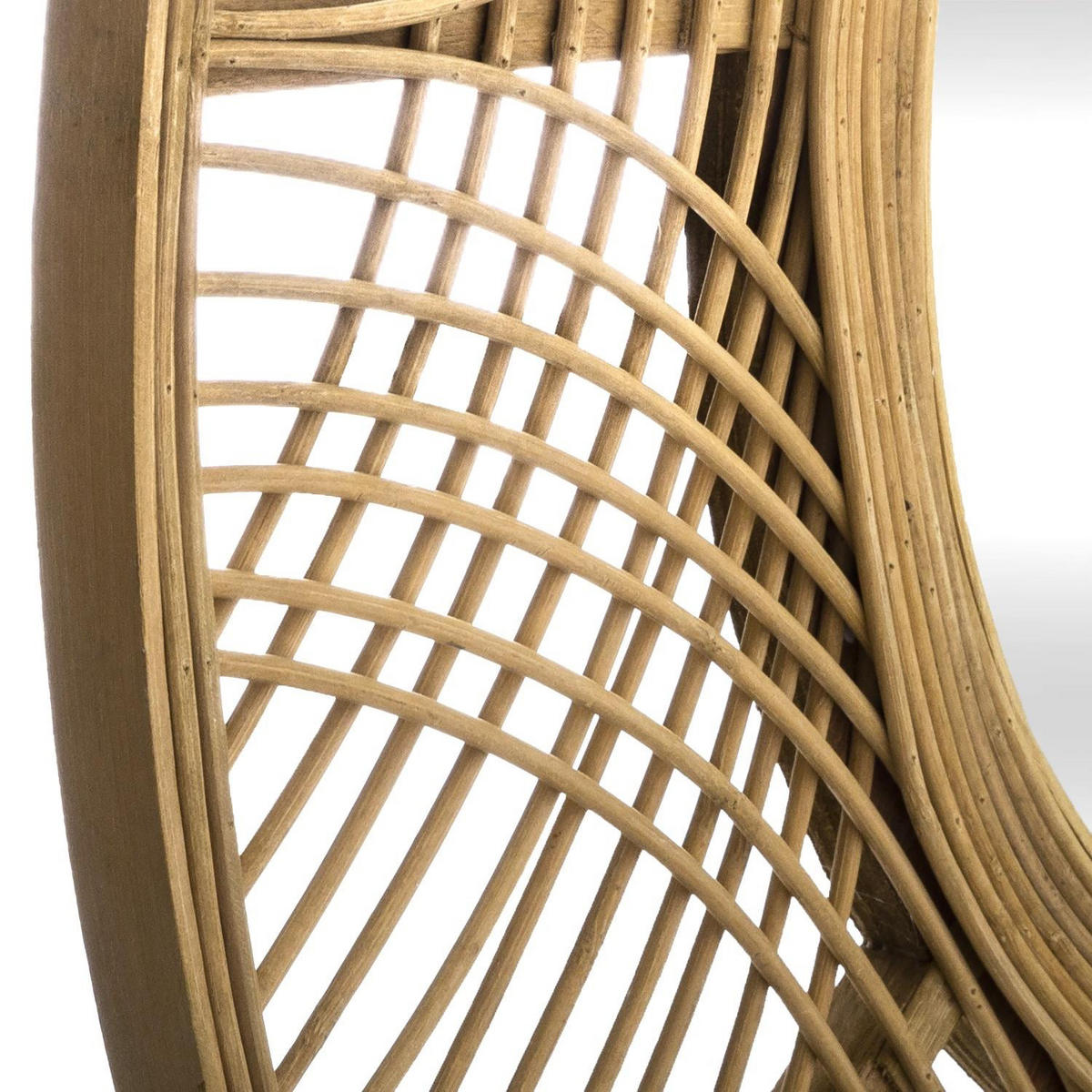 BOHO-SPIEGEL mit Bambusrahmen Ina 70/70/2,5 cm - Beige, Holzwerkstoff (70/2.5/70cm) - Atmosphera Createur d´interieur