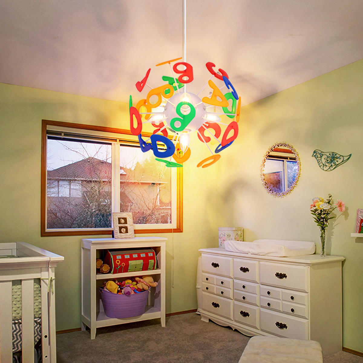 LED KINDERDECKENLEUCHTE LURRA Bunt - Multicolor, Kunststoff (35/35/120cm) - Globo Lighting