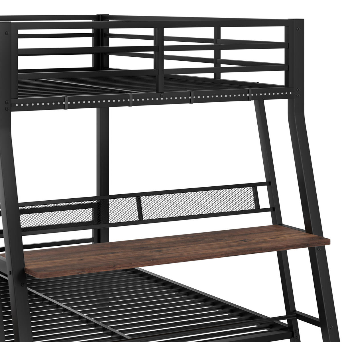 ETAGENBETT 140/200 cm Schwarz - Schwarz, Metall - Raumix