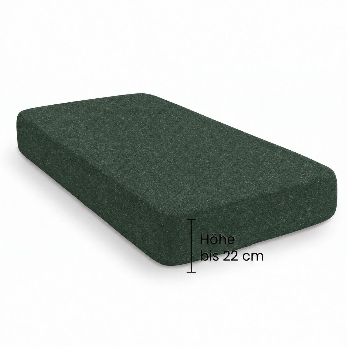 SPANNBETTTUCH Premium Biber Melange UNI dunkelgrün, 90x190 cm - 100x200 cm - Dunkelgrün, Textil (100/200cm) - biberna
