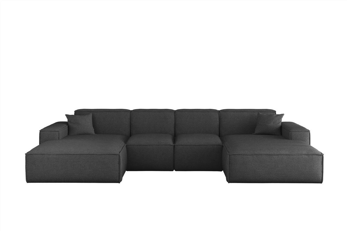 WOHNLANDSCHAFT Celes Premium Xs Artico - Anthrazit, Holzwerkstoff/Textil (342/73/165cm) - Fun Möbel