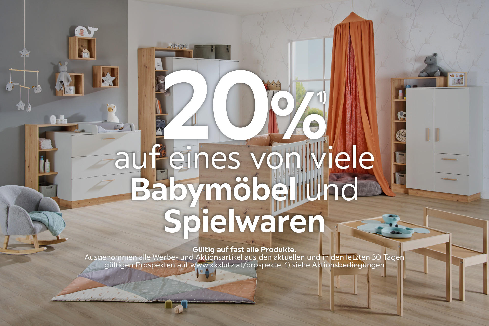 20% auf eines von vielen Babymöbel und Spielwaren