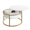 COUCHTISCH Marlo Weiß/Gold 77 x 77 cm - Goldfarben/Weiß, Holzwerkstoff (77/77/52cm) - Vicco