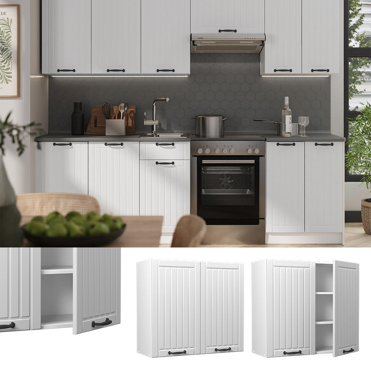 HÄNGESCHRANK Fame-Line, Weiß Landhaus/Weiß, 80 cm - Weiß, Holzwerkstoff (80/72/34.1cm) - Vicco