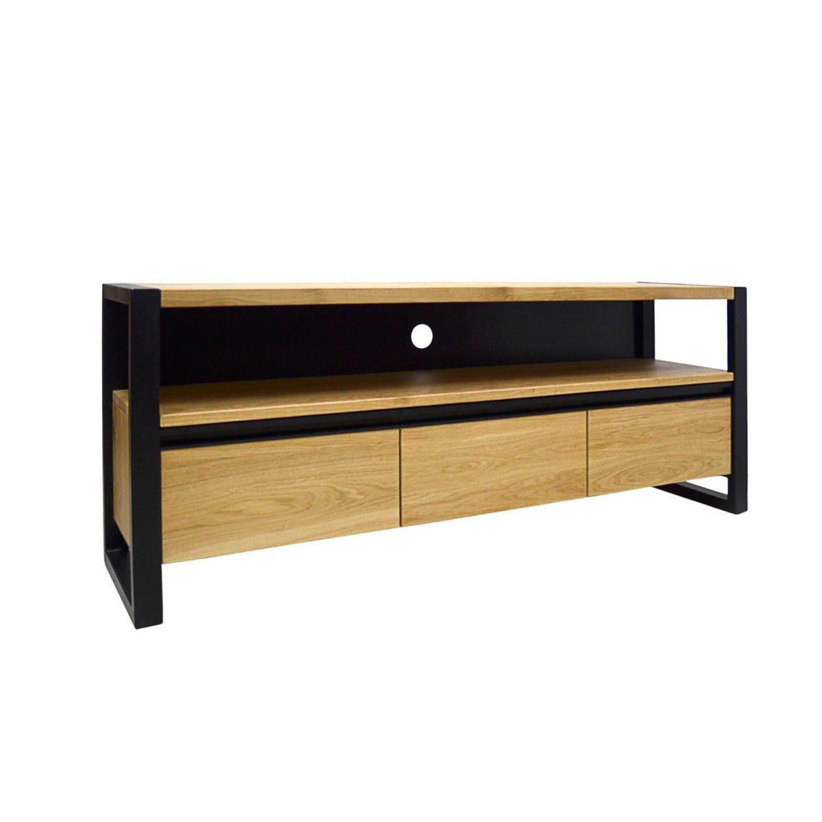 TV-SCHRANK aus Eiche mit Schubladen Loft/Wohnzimmer CAMERON - Eichefarben, Holz (155/60/40cm) - Rawood Furniture